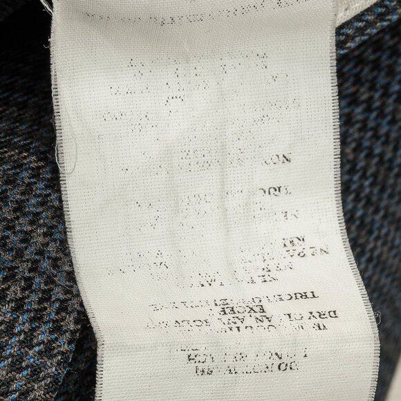 PS Paul Smith Grey & Blue Check Wool-Suiting Tapered Trousers - Picture 10 of 10